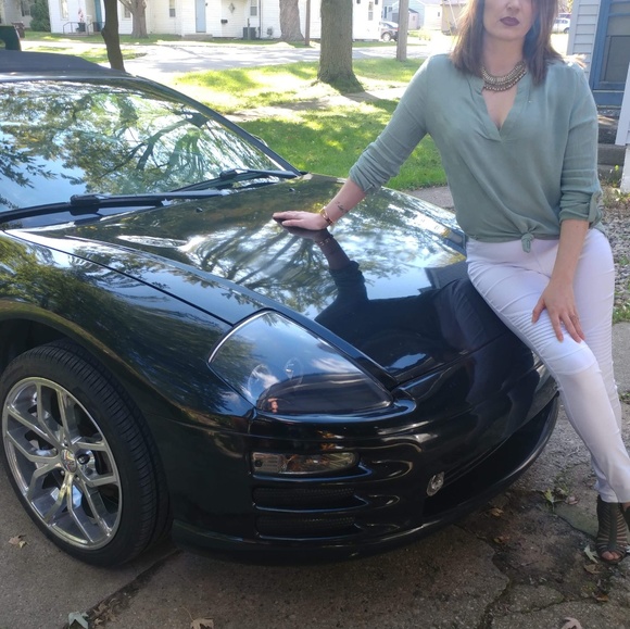 White Moto Biker Leggings by New Mix - Picture 2 of 4